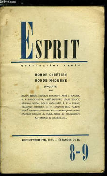 Esprit n° 125 - Monde chrétien, monde moderne avec Julien Benda, Nicolas Berdiaeff, Abbé J. Boulier, R.P. Bruckberger, Abbé Depierre, Louis Doucy, ...