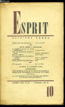 Esprit n° 138 - Contre une mauvaise guerre par Jean Louis Lévy, Cette année a Jérusalem - le judaïsme devant le monde contemporain par Emmanuel Rais, ...