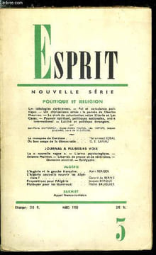 Esprit n° 259 - Politique et religion - Les idéologies chrétiennes, Foi et conscience politique, Un cléricalisme athée : la pensée de Charles Maurras, ...