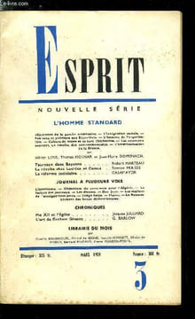 Esprit n° 271 - L'homme standard - Effacement de la gauche américaine, L'intégration sociale, Publicité et politique aux Etats Unis, L'homme de ...