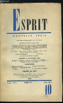 Esprit n° 277 - Les justes les bourreaux par Pierre Emmanuel, Laïcité et paix scolaire, Pourquoi le statu quo est remis en cause, Données actuelles du ...