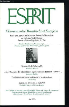 Esprit n° 211 - L'homme qui n'aimait pas les bons sentiments, Des chroniques algériennes au Premier Homme, pour une lecture politique du dernier roman ...