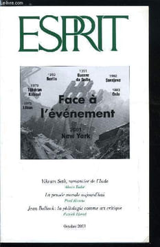 Esprit n° 278 - Face a l'événement - Quand l'Amérique rejoint tragiquement le monde par Dick Howard, La nuit en plein jour, la haine dans le paysage ...