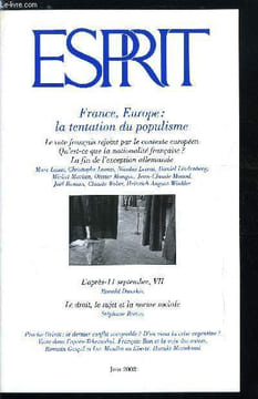 Esprit n° 285 - Violence et fragilité de la politique, George W. Bush, une menace pour le patriotisme américain par Ronald Dworkin, Le droit, le sujet ...