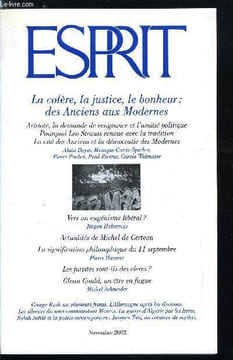 Esprit n° 289 - Entre Bagdad et Bali, les deux fronts de Georges W. Bush, La colère, la justice, le bonheur : des anciens aux modernes, Les Anciens, ...