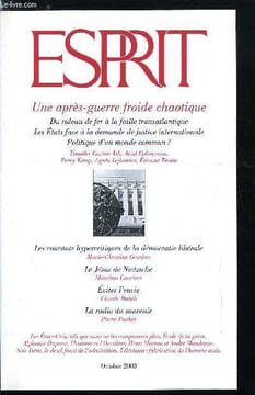 Esprit n° 298 - La France attentiste, Une après-guerre froide chaotique, La rudesse des temps, ou l'entrée dans l'après guerre froide par Olivier ...