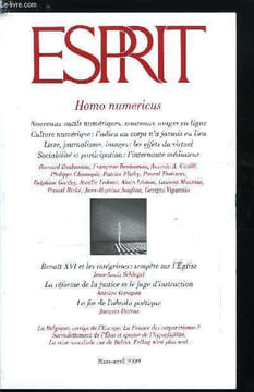 Esprit n° 353 - Nicolas Sarkozy contre la France des corporatismes ?, Benoit XVI et les intégristes : tempête sur l'église par Jean Louis Schlegel, La ...