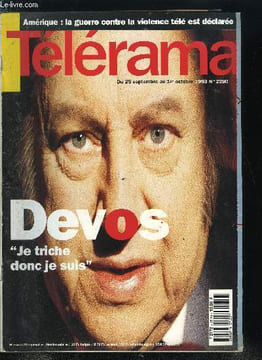 Télérama n° 2280 - Entretien avc Raymond Devos, Lille, malade de sa culture, La Mostra de Venise, Sortie : Le temps de l'innocence de Martin Scorsese, ...