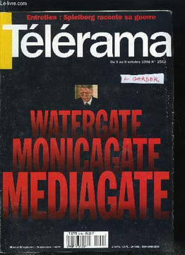 Télérama n° 2542 - La tentative de meurtre médiatique de Bill Clinton, Entretien avec Steven Spielberg et critique d'Il faut sauver le soldat Ryan, ...