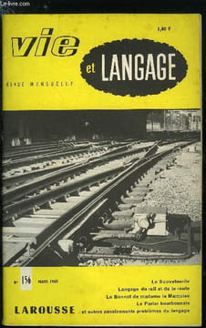 Vie et langage n° 156 - Un sonnet linguistique et son commentaire : le Suovetaurile par Adrien Bernelle, La coupe Emile de Girardin 1965, Langage du ...