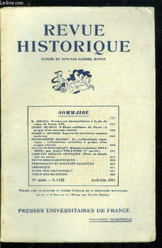 Revue historique n° 426 - Tendances humanitaires a la fin du règne de Louis XIV par M. Giraud, L'école militaire de Paris (a propos d'un ouvrage ...