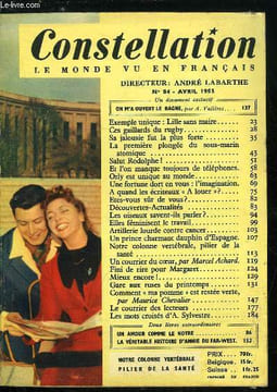Constellation n° 84 - On m'a ouvert le bagne par A. Valières, Exemple unique : Lille sans maire, Ces gaillards du rugby, Sa jalousie fut la plus ...