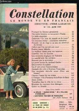 Constellation n° 110 - Pourquoi les femmes grossissent, Des petits hommes se mesurent a Tintin, Le poilu atomique, Concours Le tour du monde en 80 ...