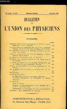 Bulletin de l'union des physiciens n° 490 - Emission d'ondes électromagnétiques et émission d'ondes lumineuses par M.Y. Bernard, Les phénomènes de ...