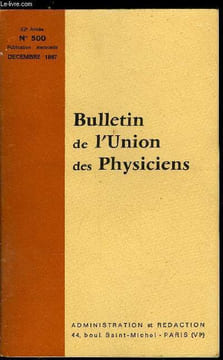 Bulletin de l'union des physiciens n° 500 - Journées de physique, Sur quelques voies nouvelles d'accès aux mécanismes des catalyses de contact par M. ...