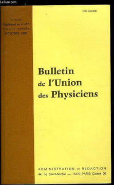 Supplément au Bulletin de l'union des physiciens n° 627 - Baccalauréats : Série F2 : électronique, Série F3 : électrotechnique, Série F5 : physique, ...