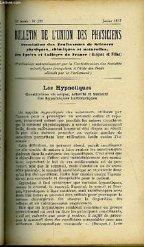 Bulletin de l'union des physiciens n° 299 - Les hypnotiques par Albert Obré, Le décibel par O. Robert, Hydrogénation catalytique par Guy Hilly, Vase a ...