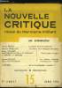La nouvelle critique n° 15 - Le peuple allemand demeure par Joanny Berlioz, J.P. Sartre, ou le trafiquant des lettres par Maurice Mouillaud, Esprit ...
