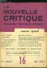 La nouvelle critique n° 16 - Notre fierté nationale par Victor Joannes, Maurice Thorez et son apport théorique au mouvement révolutionnaire français ...