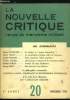 La nouvelle critique n° 20 - Ils veulent la guerre préventive par Pierre Courtade, Le social démocratisme, alibi du fascisme par Victor Leduc, Faire ...