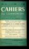 Cahiers du communisme n° 4 - La lutte des masses laborieuses contre l'économie de guerre et la misère, 80e anniversaire de la commune, Quelques ...