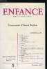 Enfance n° 5 - Allocution d'ouverture par R. Zazzo, Wallon et Piaget par B. Birns et G. Voyat, Wallon et Freud par D. Widlocher, A mi chemin de l'eau ...