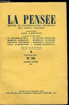 La pensée - nouvelle série n° 38 - Gagner la paix ! Reconquérir l'indépendance !, Les lois antilaïques, lois de fascisation par Georges Cogniot, La ...