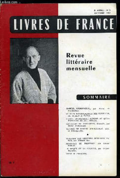 Livres de France n° 8 - Marcel Jouhandeau par Henry de Montherlant, Le plus irremplaçable des écrivains par Bernard de Fallois, Marcel Jouhandeau ...