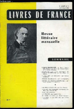 Livres de France n° 1 - Charles Baudelaire, le plus grand des poètes maudits, Réflexions sur l'art poétique de Charles Baudelaire par Yves Gérard Le ...