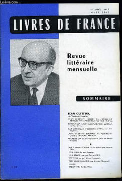 Livres de France n° 3 - Jean Guitton - Jean Guiton, homme du siècle et témoin de l'invisible par Louis Chaigne, Entretien avec Jean Guitton par Pierre ...