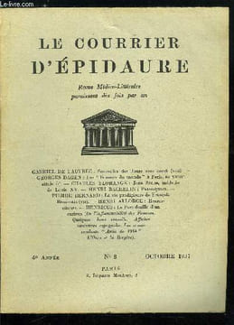 Le courrier d'épidaure n° 8 - Souvenirs des jours sans souci (VIII) par Gabriel de Lautrec, Les femmes du monde a Paris, au XVIIIe siècle par Georges ...