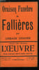 L'oeuvre n&deg; 6 - Feu Falli&egrave;res par Urbain Gohier, A la petite semaine par S&eacute;verine, Chantecler, Tablettes par Pangloss, Ne prenez pas le m&eacute;tro par le ...