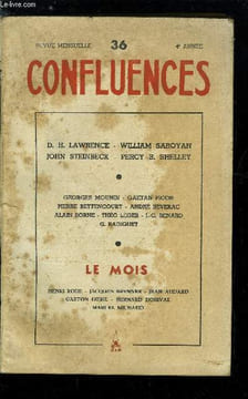 Confluences n° 36 - Celui qui se mord la queue par D.H. Lawrence, Le serpent par William Saroyan, Le poney rouge (fin) par John Steinbeck, Ode au vent ...