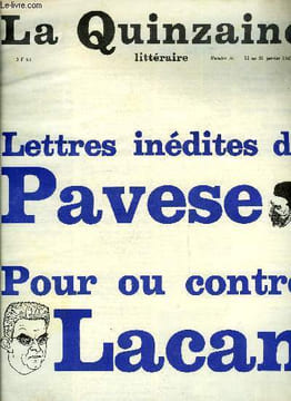 La quinzaine littéraire n° 20 - De l'autre coté du Mur par Jean Tailleur, Trouverai-je la Sibylle ? par Carlos Fuentes, Qui était Pavese ? par ...