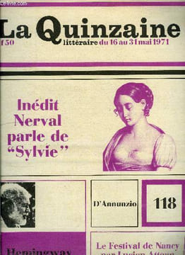 La quinzaine littéraire n° 118 - Une lettre de Nerval par Jean Richer, Albert Nobbes et autres vies sans hymen par Serge Fauchereau, Iles a la dérive ...