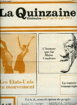 La quinzaine littéraire n° 147 - La chasse a la marmotte par Claude Bonnefoy, Evolène par Christine Baroche, L'épervier de Maheux par C.B., Les ...