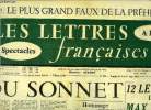 Les lettres françaises n° 506 - Du sonnet par Aragon, Hommage a Auguste Perret par Mme Bourdelle, 12 lettres de Max Jacob a un jeune poète par René ...