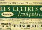 Les lettres françaises n° 516 - Pour une poésie nationale, tout se meurt d'avenir par Aragon, 61 millions et la face, 1854-1954, Henri Poincaré et la ...