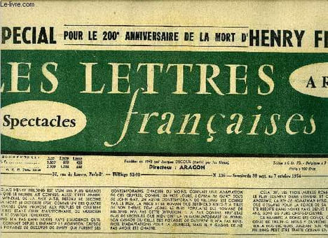 Les lettres françaises n° 536 - Le premier roman d'Henry Fielding : Joseph Andrews par Robert Merle, La vente annuelle du C.N.E., Une Angleterre que ...