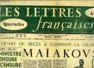 Les lettres françaises n° 564 - Un quart de siècle a confirmé la grandeur de Maïakovski, L'affaire Bel ami, le ministe censure la censure par Georges ...