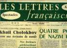 Les lettres françaises n° 585 - Dans une lettre a la revue soviétique Littérature Etrangère, Mikhaïl Cholokhov s'adresse aux écrivains du monde, ...