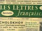 Les lettres françaises n° 610 - Cholokhov et la littérature soviétique ou le souffle des ames mortes par Elsa Triolet, Jean Louis Barrault devant ...