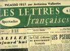 Les lettres françaises n° 666 - Galilée aujourd'hui par Elsa Triolet, Le C.N.E. s'adresse au gouvernement français, Les pseudonymes par Jean Cocteau, ...
