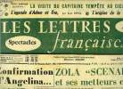 Les lettres françaises n° 694 - Confirmation d'Angelina par Hervé Bazin, Zola scénariste et ses metteurs en scène, L'origine de la vie sur cette terre ...