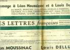 Les lettres françaises n° 1021 - Léon Moussinac, l'écrivain, l'homme de théatre, l'historien d'art, le cinéaste, Louis Delluc par Léon Moussinac, La ...