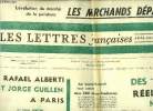 Les lettres françaises n° 1036 - Rafael Alberti et Jorge Guillen a Paris par Claude Couffon, Des dames réellement modernes par Pierre Daix, Au Louvre, ...