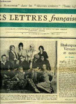 Les lettres françaises n° 1116 - Shakespeare Vercors et nous par Aragon, Préface a lutte avec l'ange par Elsa Triolet, D.W. Lawrence poète par Marcel ...
