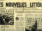 Les nouvelles littéraires, artistiques et scientifiques n° 1088 - Bernanos tel qu'il fut par Luc Estang, Strasbourg retrouvé par Bernard ...