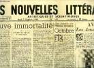 Les nouvelles littéraires, artistiques et scientifiques n° 1101 - Neuve immortalité par André Maurois, Chez les Goncourt par Pierre Descaves, Octobre ...