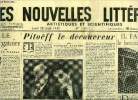 Les nouvelles littéraires, artistiques et scientifiques n° 1130 - Le purgatoire par Armand Pierhal, Les jumeaux par Pierre Audiat, Pitoëff le ...